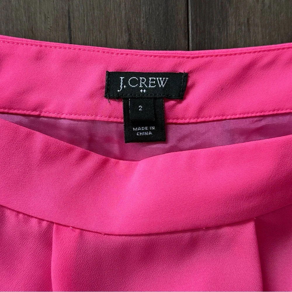 J. Crew Factory Bright Pink Orange A-Line Colorblock Mini Skirt Size 2
